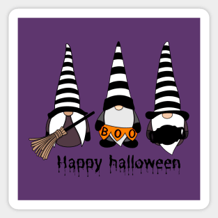 Happy Halloween! Cute Gnomes with Hats  Autumn Vibes Halloween Boo Thanksgiving and Fall Color Lovers Sticker